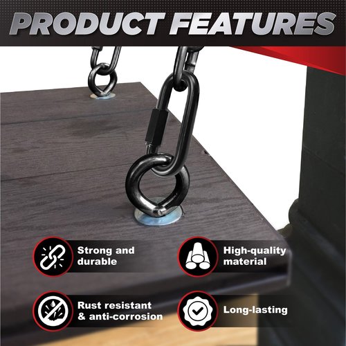 PAMAZY 2PCS 4.2” Heavy Duty Chain Quick Links, 2500 LBS Weight Capacity, Durable, Anti-Rust, High Strength Chain Connector, Carabiner for Big Chain Connecting, Hammock Hanging, Hiking, Camping