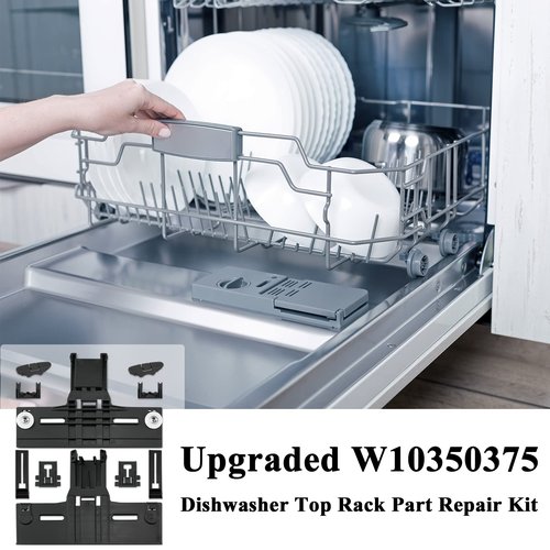 Upgraded W10350375 W10712395 Dishwasher Top Rack Adjuster Compatible with Whirlpool Dishwasher Parts, Includes W10195839 W10195840 10508950 W10250160 Part Replacement for kenmore Dishwasher, 10 PCS