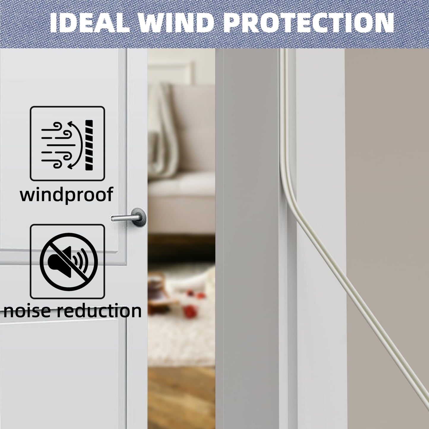 Foam Weather Stripping Door Seal Strip for Small Gap, V Shape Self-Adhesive Door Weatherstripping Door Frame Insulation for Winter,Draft Blocker,Dustproof Tape（33Feet,White）