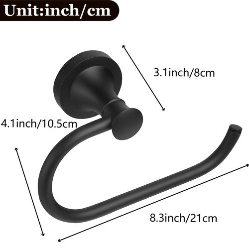 BRASEEY Black Toilet Paper Holder, Bathroom Toilet Tissue Roll Holder Hanger, Matte Black Towel Paper Holder for Bathroom, Wall Mount Bathroom Hardware Accessories