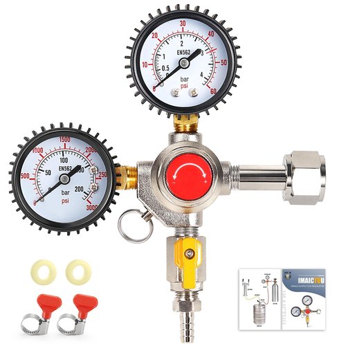 Imaictuu CO2 Regulator Beer Regulator CGA-320 Kegerator Regulator CO2 Beer Keg Regulator with 0-55PSI Working Pressure,CO2 Keg Pressure Regulator for Home Brewing