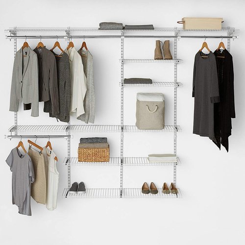 Rubbermaid Configurations 26" Shelving Kit, Set of 2 Shelves, White, Expandable, Organization for Home/Laundry/Bathroom/Mudroom/Pantry/Linen Closet/Garage