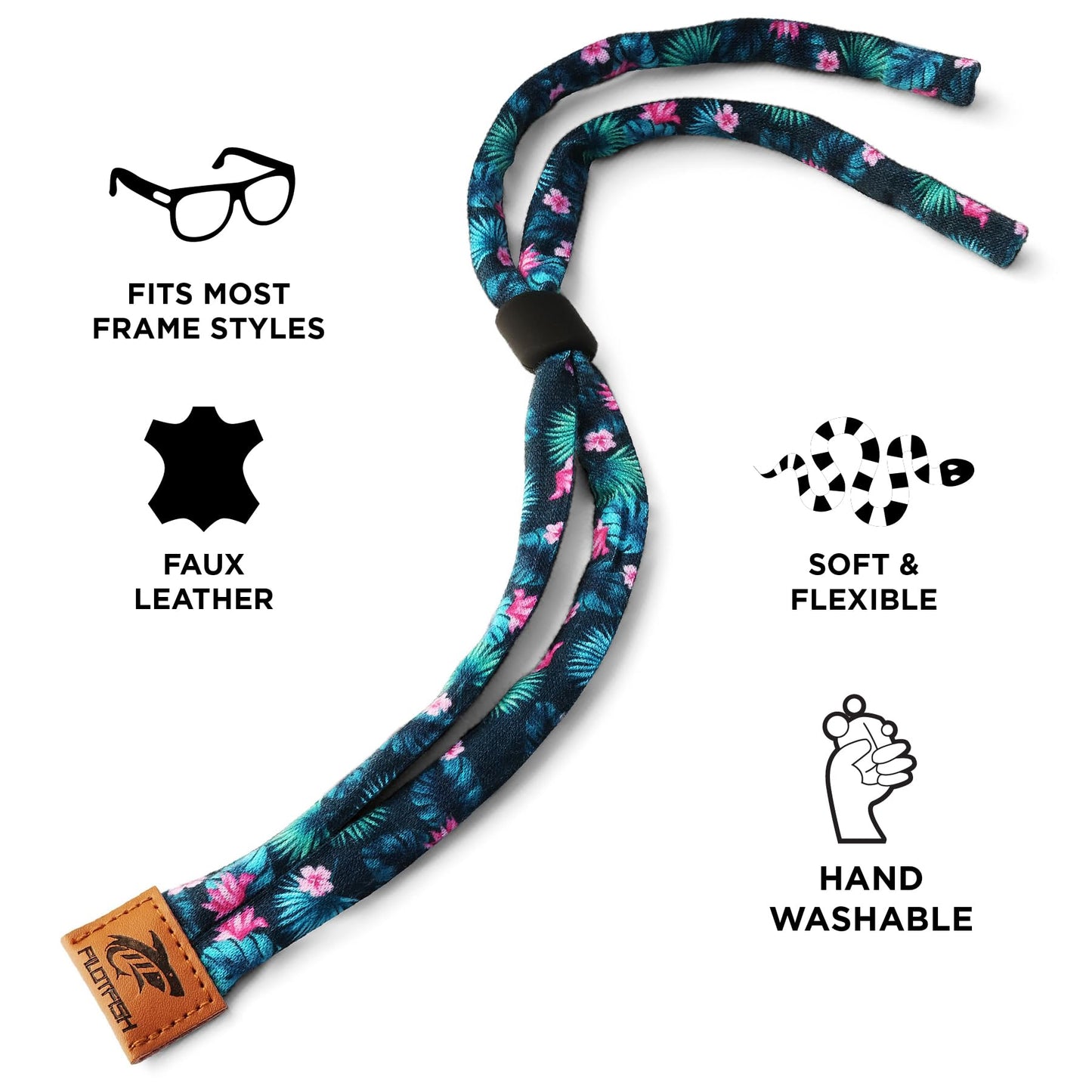 Pilotfish Premium Cotton Eyewear Retainer Sunglass Strap - Multiple Design Options - Soft & Durable Sunglass Holder