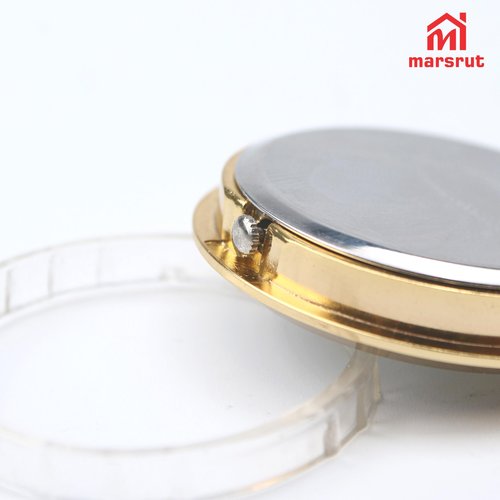 Mini Clock Insert Replacement Face, Fit 35mm (1.38") Hole Diameter, Round Inner Crystal Miniature Clock, Quartz Numeral Movement Metal Gold Tone Bezel Supplies for DIY Repair Craft Easy to Read (1PC)