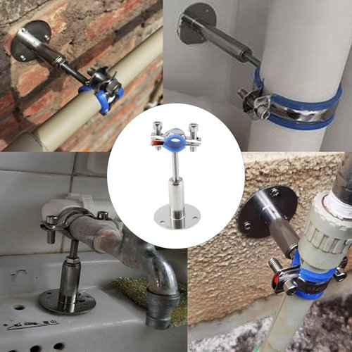 bociloy 304 Stainless Steel Wall Mount Ceiling Mount Pipe Supports, Adjustable Pipe clamp Fixed Support Pipe Strap Bracket for 1/2inch (19-23mm ) Diameter Tubes, Adjustable Height 50-100mm, 2PCS
