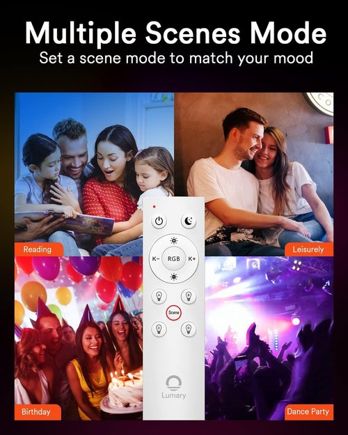 Lumary BT Remote Controller (Exclusive for Lumary Smart Recessed Lighting), Turns On/Off, Dims or Brightens, Color Changing, Group Control, Requires App, for Home Lighting, Living Room, Bedroom