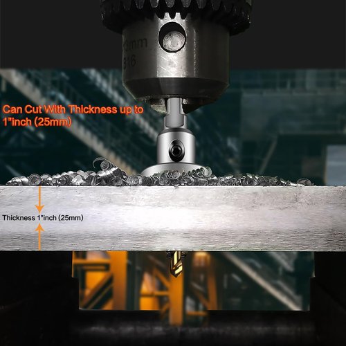 2-Pack 1" TCT Hole Saws for Hard Metal, Heavy Duty 25mm Tungsten Carbide Tipped Hole Cutters Set with Spring-Loaded Pilot Drill Bits for Stainless Steel, Metal, Iron, and Plastic