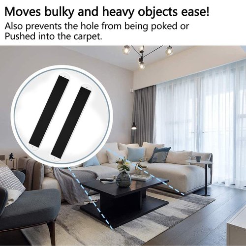 2 Pcs Large Appliance Slider with Pull Strap,Pull Furniture Slides,Moving Furniture Gliders Heavy Duty Sliding Sheet for Moving Heavy Furniture,Cabinets,Safes on Carpet and Hardwood Floor (4ft)