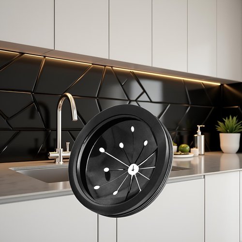 3-Inch Black Garbage Disposal Splash Guard - Universal Fit for Whirlaway,Waste King,GE, Heavy-Duty Rubber Sink Baffle Cover with Splash Protector, Drain Cover for Kitchen Disposals and Accessories