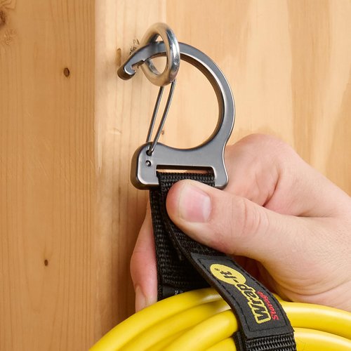 Wrap-It Storage Quick Clips - 10" (3-Pack) Black - Cord Straps with Clips for Hanging to Organize Garage Accessories and Hose Storage