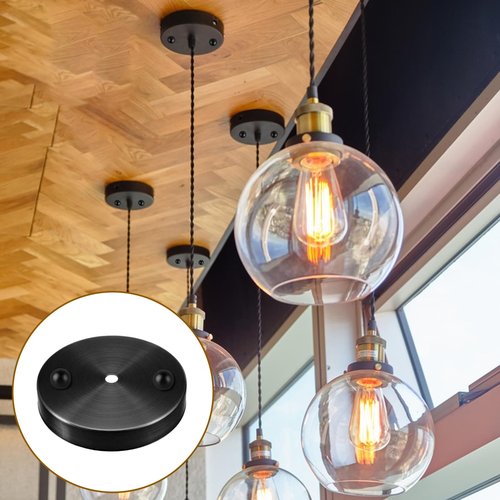 20Pcs M4 Thread Cap Nuts Knob Light Fixture Screws Decorative Screw Caps Steel Ball Lamp Decoration Screw Caps Nut Cover for Furniture Lighting, Black
