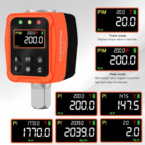 ATsafepro 1/2" Digital Torque Adapter, 7.4-147.5 Ft-lb/10-200 Nm,1/2” Drive Digital Torque Wrench Converter,3/8'' & 1/4'' Adapter