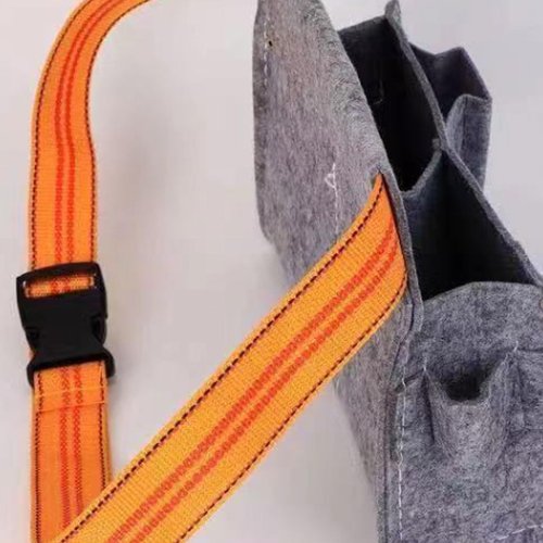 WEISUYUUS Heavy Duty Felt Tool Belt Pouches Waist Bag Work Apron with Adjustable Buckle Belt for Construction and Projects