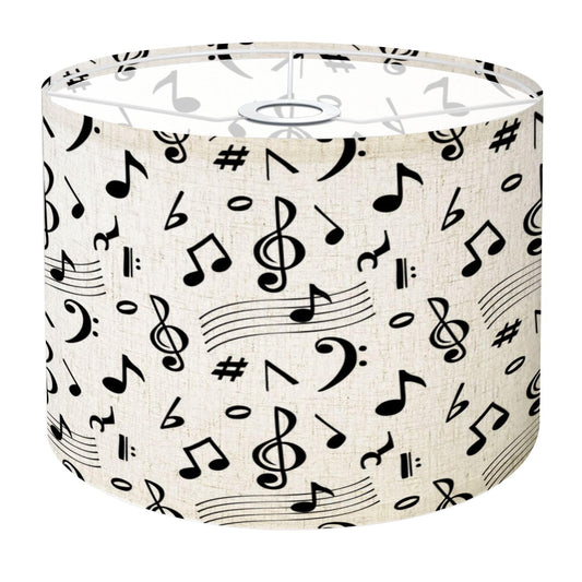 Drum Lamp Shade Abstract music seamless Music note icons drawn seamless retro sound Lampshade for Floor Lamps Table Lamps Pendant Light 11"x8.9" Replacement Linen Large Lamp Shades Easy Assembly