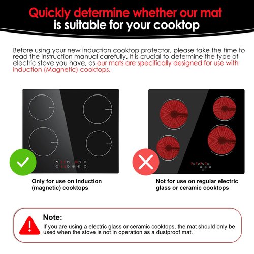Extra Large Induction Cooktop Protector Cover Mat (Magnetic) 20.4" Wx30.7”L, Stove Top Cover for Electric Stove, Silicone Stove Mat for Glass Top Stove,Range Covers for Electric Stove