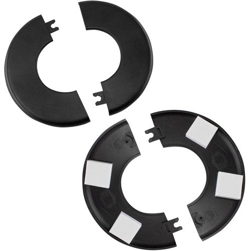 bociloy Wall Split Flange 51mm/2"Diameter, ABS Round Self-Adhesive Escutcheon Plate, Wall Hole Decoration Cover, Water Pipe Plate Cover, Black, 2PCS