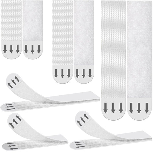 Picture Hanging Strips Kit Heavy Duty, 3 Size No Nails Adhesive Poster Strips for Frame Mounting Hooks, Damage Free Hanging Poster Hangers for Wall Decoration, Classroom, Renter Friendly, White 96 PCS