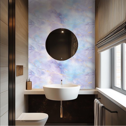 HOMETITUTE Light Blue Purple Marble Wallpaper Contact Paper 15.7"x39.4" Peel and Stick Wall Paper Self Adhesive Removable Vinyl Wall Sticker for Cabinet Shelf Countertop Decor