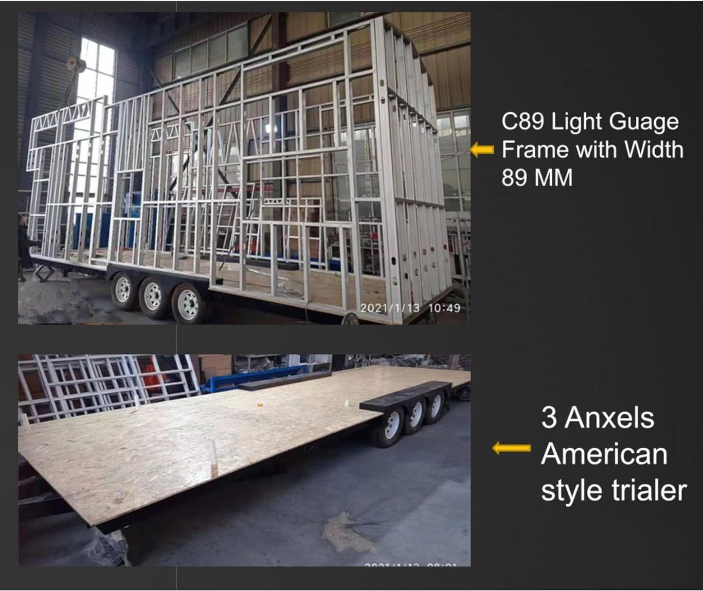 Generic New Luxury ModrenTiny House On Wheels Shipping Container Homes Movable Prefabricated Green Modular Wheels Tiny Trailer House (20 Feet Wheel House)