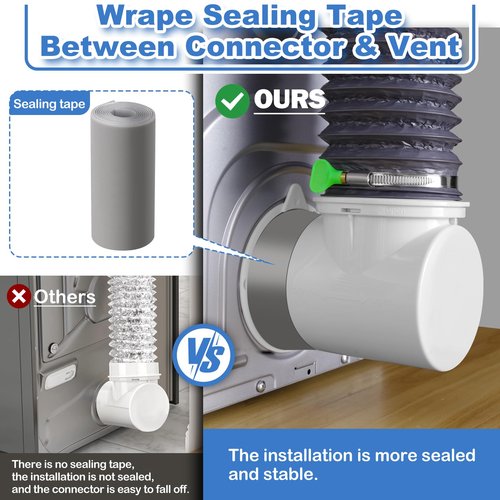 Dryer Vent Hose For Tight Space,Indoor Dryer Vent, Dryer Hose Vent Kit,90 Degree Dryer Vent Elbow,Dryer Vent Connector Kit,Dryer Vent Duct, Dryer Vent Adapter, Dryer Vent Vacuum Hose Attachment