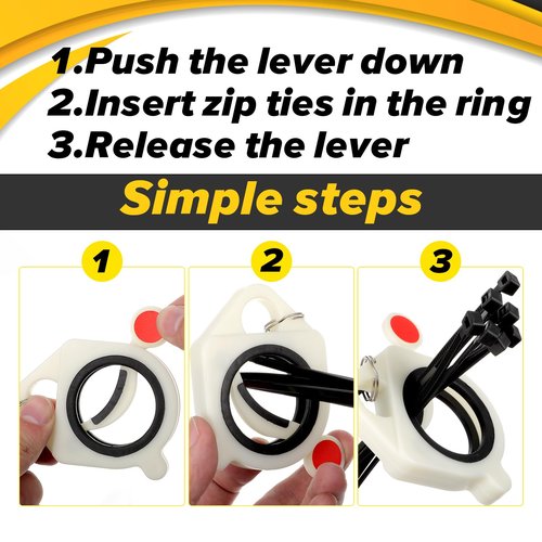 2 Pcs Zip Tie Organizer Light Plastic Cable Tie Holder Reusable Cable Ties Tightener for Efficient Fixed Wire Storage Organization Reduce Waste White Stainless Steel 3.54 × 3.31 × 0.55" Circle