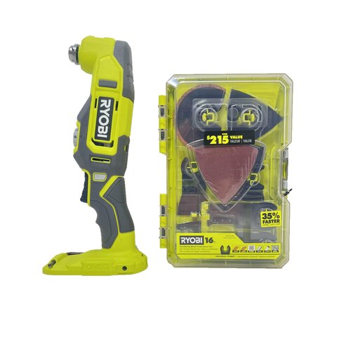 Ryobi 18-Volt Cordless Multi-Tool with 16-Piece Oscillating Multi-Tool Blade Accessory Set – PCL430 + A241601