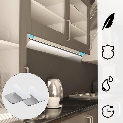 12 Pcs Magnetic Strips with Adhesive Backing, 2.56x1.77in/6.5x4.5cm Traceless Magnet Sheets with Adhesive Replacement Kitchen Cabinet Magnets for Cabinet Lights