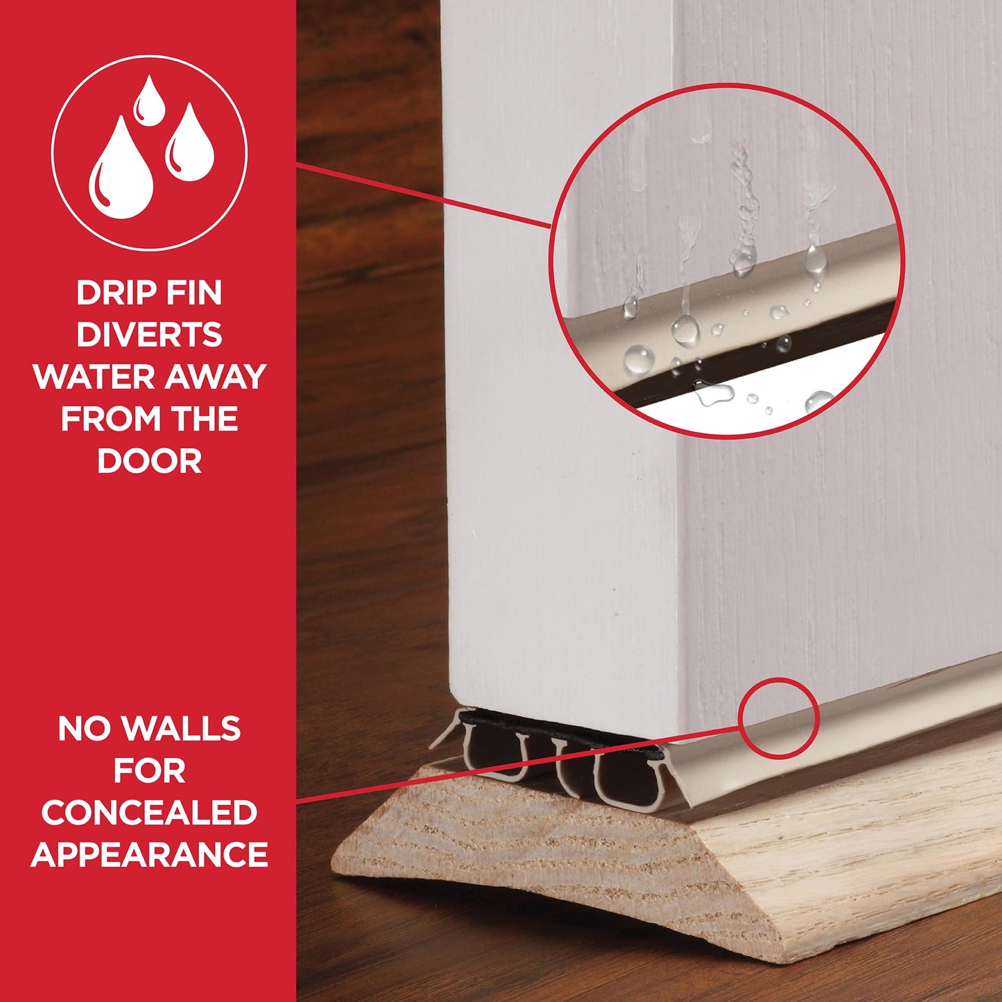 M-D Building Products 43820 Vinyl Concealed Kerf/Channel Fit Under Door Seal, Easy-to-Install Draft Stopper, Energy-Saving Door Insulation, Noise Reduction, Ideal for Home (36 Inch, Beige)