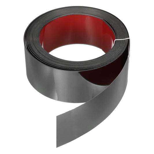 HARFINGTON Metal Wall Trim 26.2ft x 2.36" Peel and Stick Molding Trim Self Adhesive Stainless Steel Electroplate Finish Metal Strip Trim for Wall Ceiling Mirror Frame Border Edge, Black