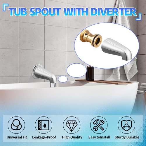 Brass Tub Spout Adapter, RP33794 Tub Spout Repair Kit for Slip-on Diverter, Replacement Kit for Delta Faucet