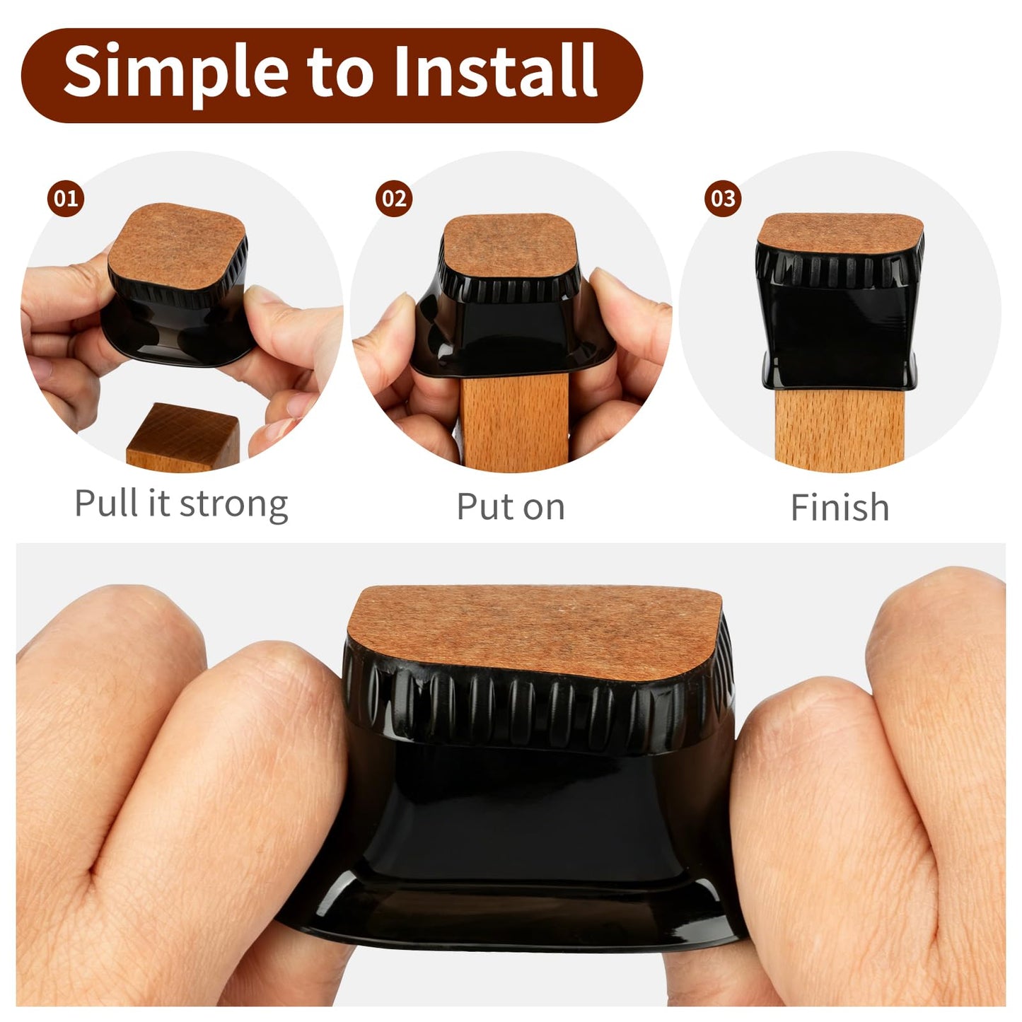 Chair Leg Floor Protectors - 40 Pcs Silicone & Felt Pads for Hardwood Floors - Anti-Scratch Furniture Sliders, Noise-Reducing Chair Feet Covers - Furniture Leg Caps Fit Sizes to(0.75"-1.06")