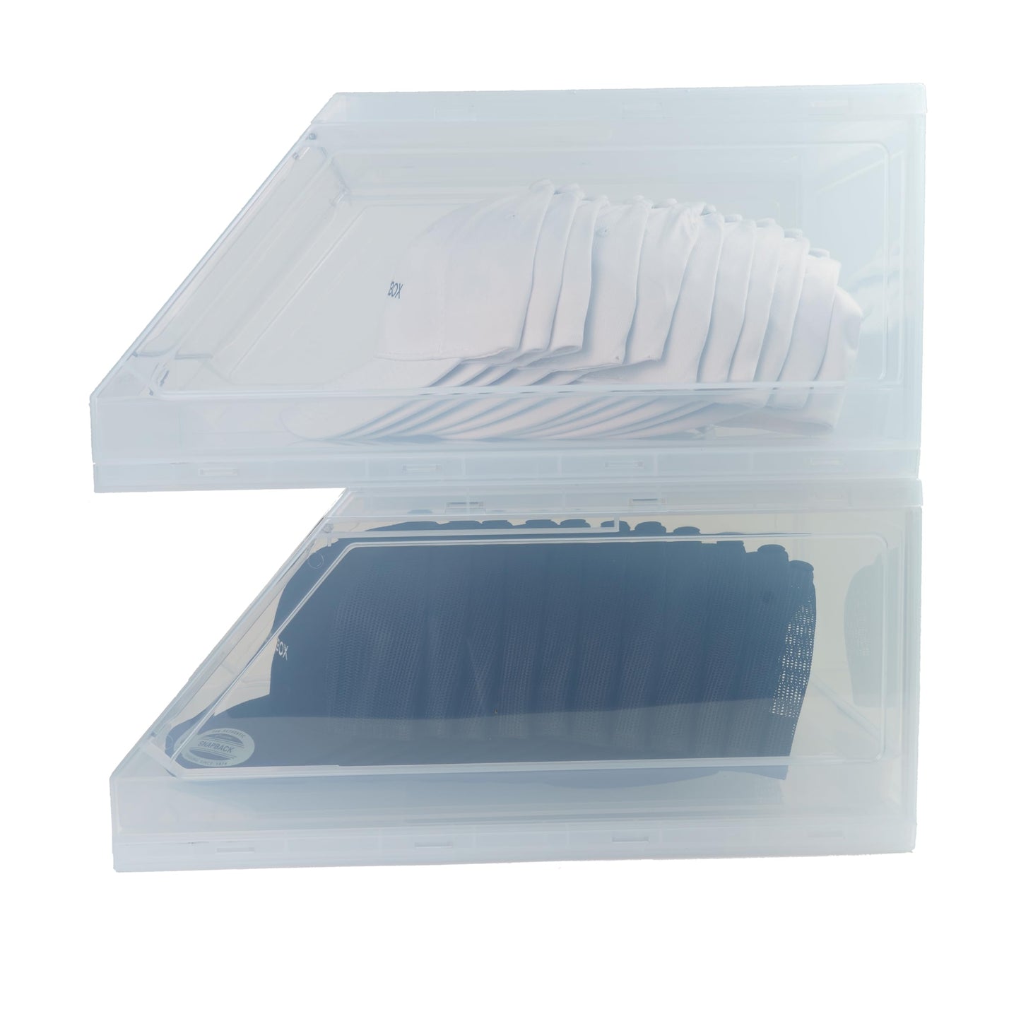 The CapBox 2.0 (2 Pack Clear) Hat Organizer for Baseball Caps, Stackable Sliding Tray Hat Rack & Hat Holder Hat Hanger Cap Storage Container 2 Yr. Warranty Anti Tilting & Tray Stopper (Clear)