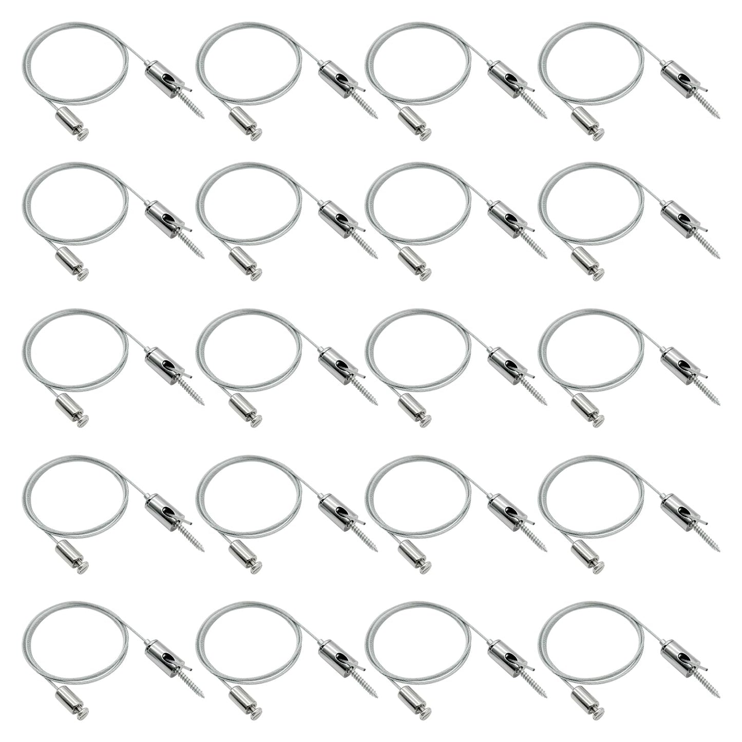 HAMRVL 20-Pack Hexagon Garage Lights Lighting Suspension Cables Kit - 3.28ft/1M Hexagon LED Lights Adjustable Steel Hanging Chain, Light Suspension Kit for Hexagon Lights Aquarium Lights, Load 6.6 lb