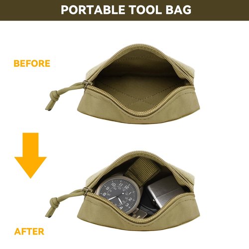 Qavctw 3 Pack Tool Pouch Zipper Bag Tactical Utility Pouches with Hook and Loop Multipurpose Storage Organizer Tool Pouches