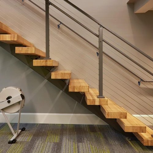 HOME MASTER HARDWARE Handrail Stair Brackets, 6 Pack Heavy Duty Hand Rail Bracket for Stairways Handrail, Staircase Bracket, Matte Black