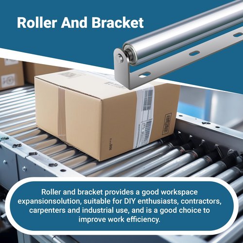 2 Sets Roller and Bracket, Roller and Bracket Set, 10" Long Roller and Bracket, 1.5'' Diameter Conveyor Roller and Bracket Set for Woodworking, Roller Conveyors or Kayak Roller Loaders