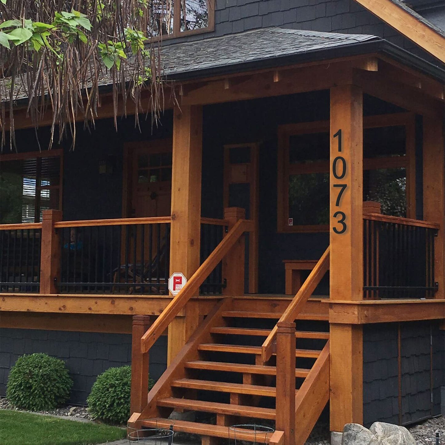 DEWEL 8 inch Floating Large House Numbers for Outside, Black Modern House Address Numbers Decor for 911 Visibility Signage with Nail Kits (House Number 1)