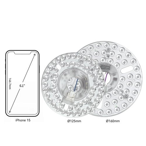 4.92" Ceiling Fan LED Light Replacement, LED Retrofit Light Kit for Ceiling Fan and Flush Mount Ceiling Light, 18W 3CCT 3000K 4000K 6000K 1500LM PCB Panel, Magnetic or Screw Easy Installation