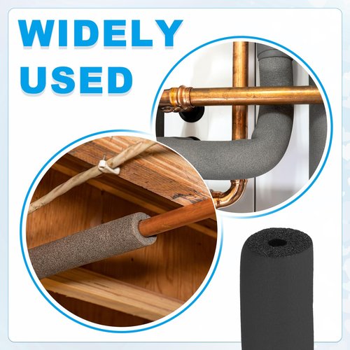PATIKIL 1/2" (13mm) ID x 3Ft x 0.35" Pipe Insulation Foam Tube, Pipe Cover Wrap Roll Bar Tubing for Handle Grip HVAC Air Conditioner Units, Black