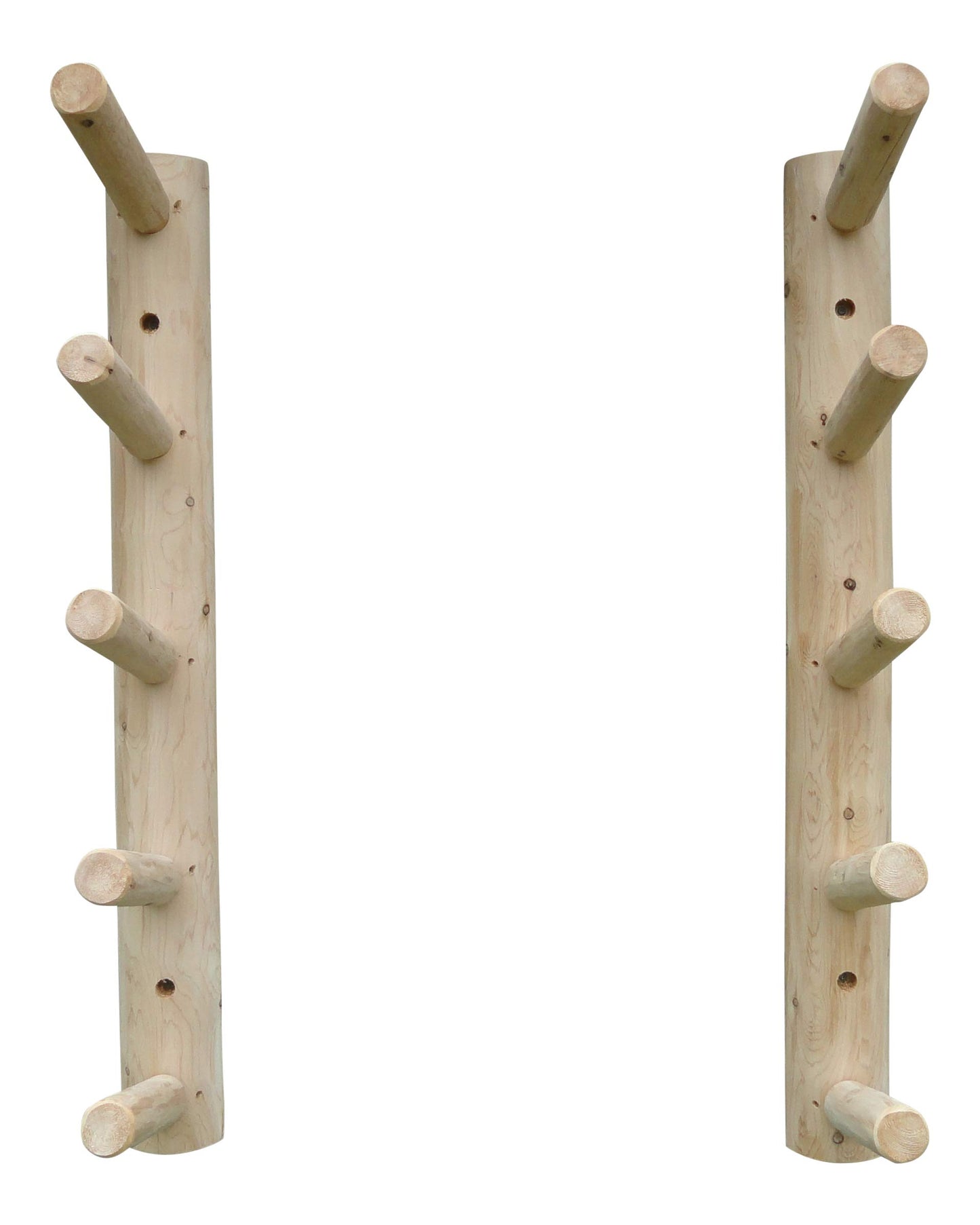 5-Place Wall-Mounted Skis/Snowboard Log Rack - Poles & Ski Wall Mount, Snowboards Wall Rack, Indoor & Outdoor Ski Holders for Walls, Hangers for Skis Indoor Storage - Unfinished