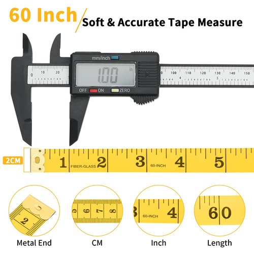6 Packs Body Tape Measure Body Measuring Tape Weight Loss, Wider Accurate 60 Inch Measuring Tape for Body Measurements Sewing Fabric Cloth Waist Tailor Craft, Multicolor