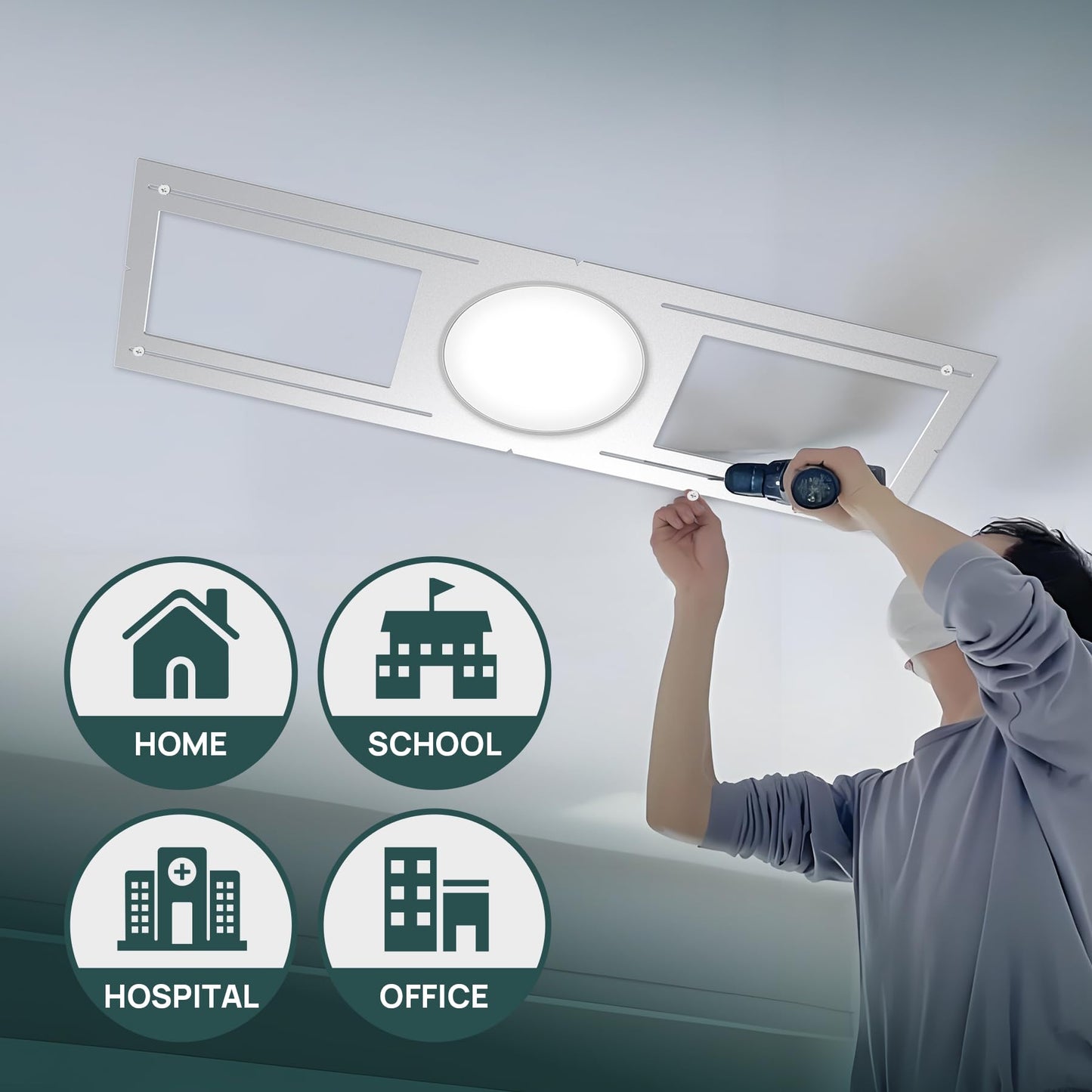 24 Pack New Construction Mounting Plate for 3/4/6 inch LED Downlight,Slim Steel LED Recessed Galvanized Steel Recessed LED Light Plate