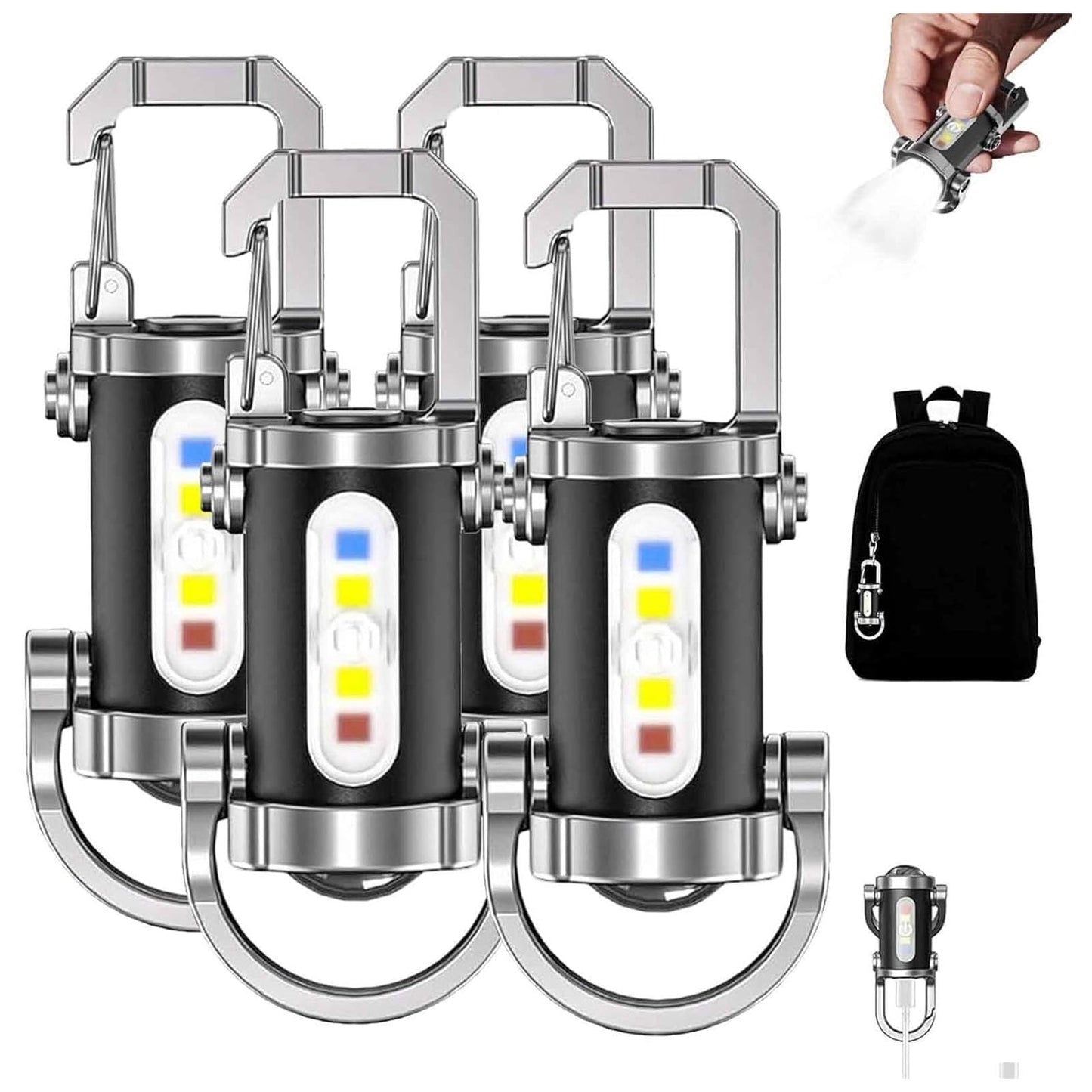 Portable Rechargeable Keychain Flashlight, 1200 Lumens Mini Key Chain Light with 7 Modes, EDC Small Flashlights Rechargeable Waterproof, Tiny LED Flashlight for Keychain Purse Pocket for Men Women