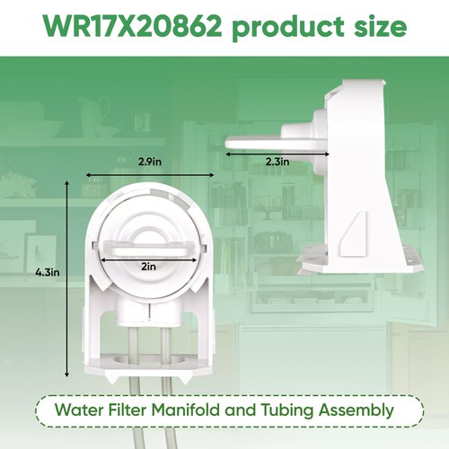 WR17X22066 Refrigerator Water Filter Manifold, Compatible with GE Refrigerators Replaces WR17X20862, WR17X11920, WR02X45209, Connect The Water Pipe Inside The MWF Filter