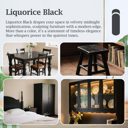 Furniture Paint Wood Paint for Cabinet Door All-In-One Refinishing Chalk Paint Table Dressers Coutertop(Liquorice Black)