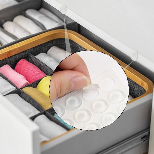 128 Pack Clear Bumper Pads for Glass Table Top Rubber Self Adhesive Cabinet Bumpers Anti Slip Round Bumper for Door Drawers Glass Furniture Cutting Boards Picture Frames Rubber Feet (1/2" in Diameter)
