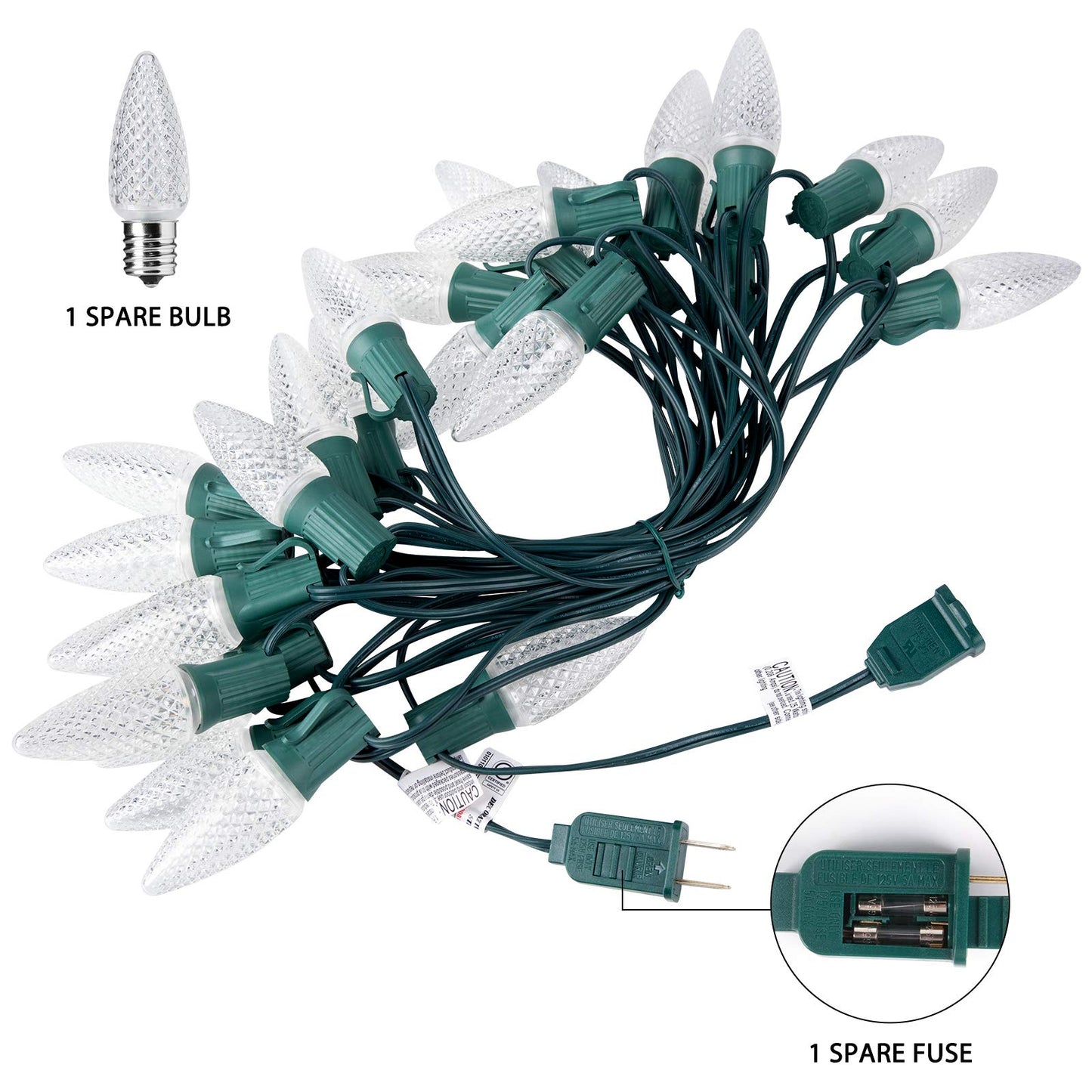 Brightown C9 Christmas String Lights, Commercia Led Outdoor Christmas Lights with 100 Strawberry C9 Bulbs, Waterproof Extendable UL Certified for Party Holiday Wedding Indoor Outdoor Xmas Decor