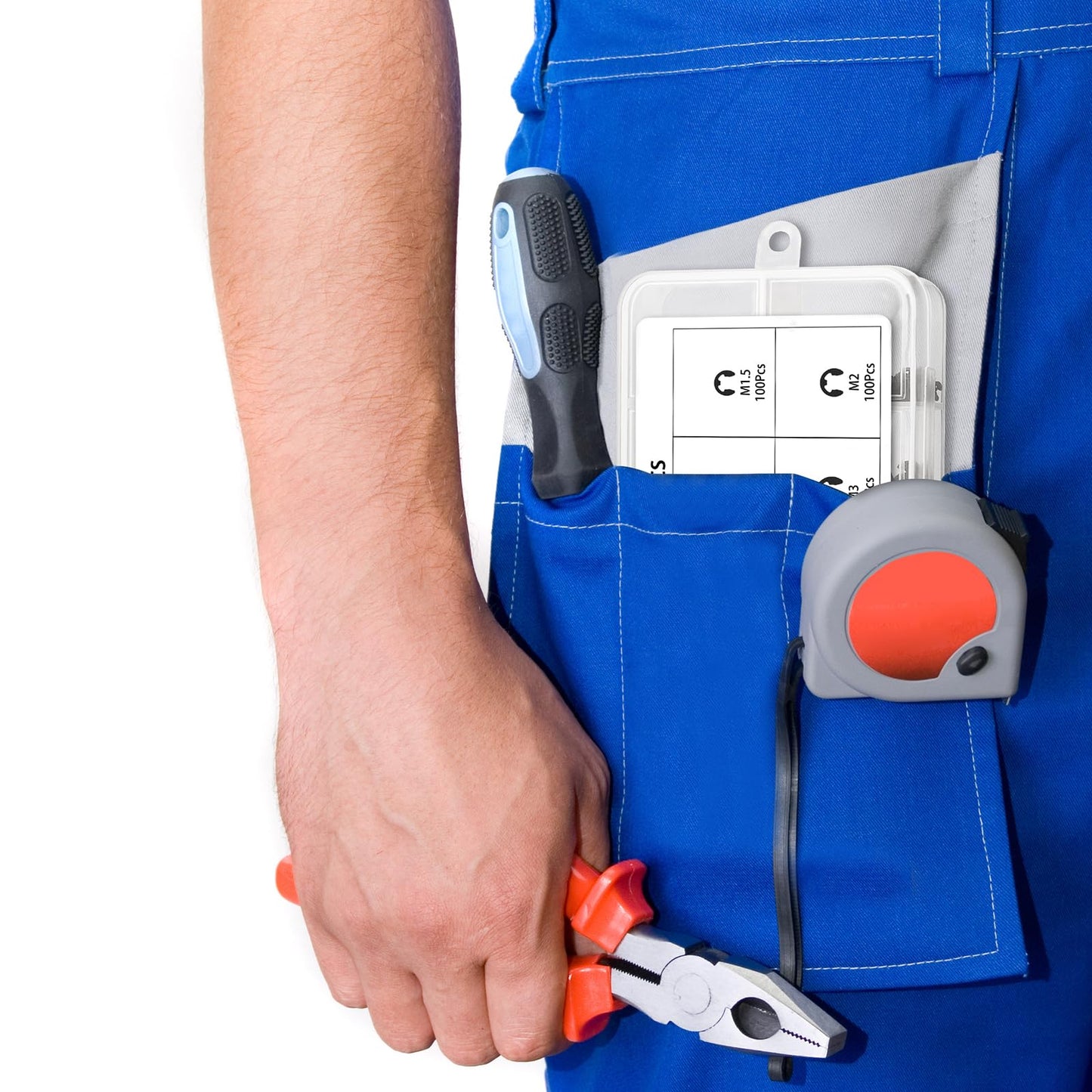 580PCS Black Alloy Steel E-Clip Assortment Kit, E-Clip Assortment Set Include 10 Sizes, Retaining Rings for Bearings, Gears, Pulleys, Axles (M1.5-M10)