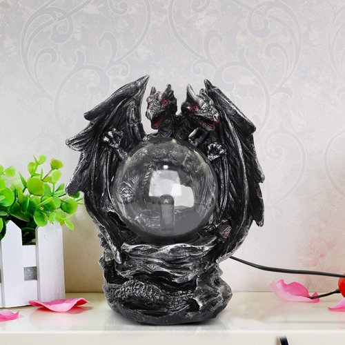 ANQIA Plasma Ball Lamp Touch Sensitive,Party Magical Electrostatic Red Color Crystal Ball for Halloween (Evil Dragon)