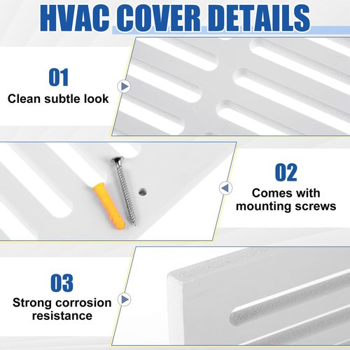 Leinuosen 2 Pcs 16 x 8 Inch Return Air Grille HVAC Vent Cover for Sidewall and Ceiling Bathroom Kitchen Home Improvement
